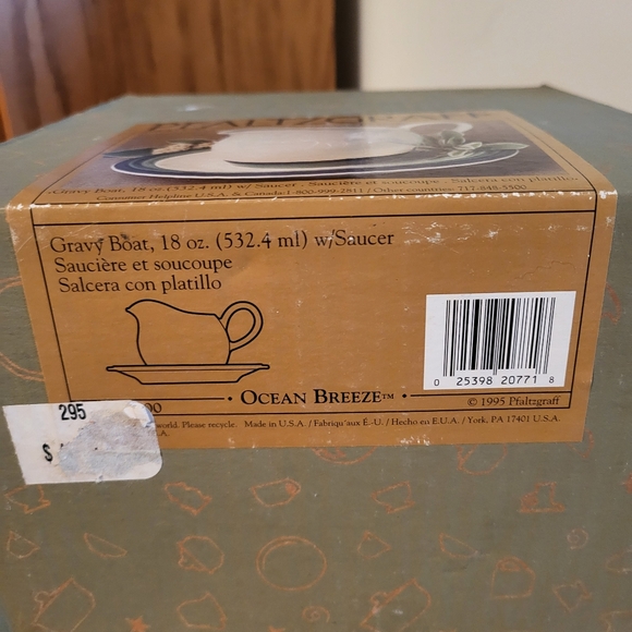 Vintage Pfaltzgraf Ocean Breeze Gravy Boat w/Saucer 18oz, Made in USA, Like New - Picture 11 of 11